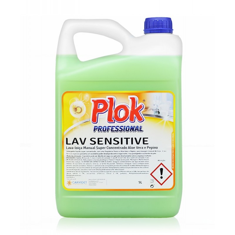 LAV SENSITIVE - Lave-Vaisselle Ultra Concentré Aloe Vera et Concombre - 1x5Lt