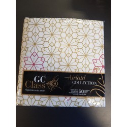 Serviette 1C Gc CLASS 40x40 Fleur Or