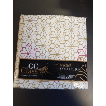 Serviette 1C Gc CLASS 40x40 Fleur Or