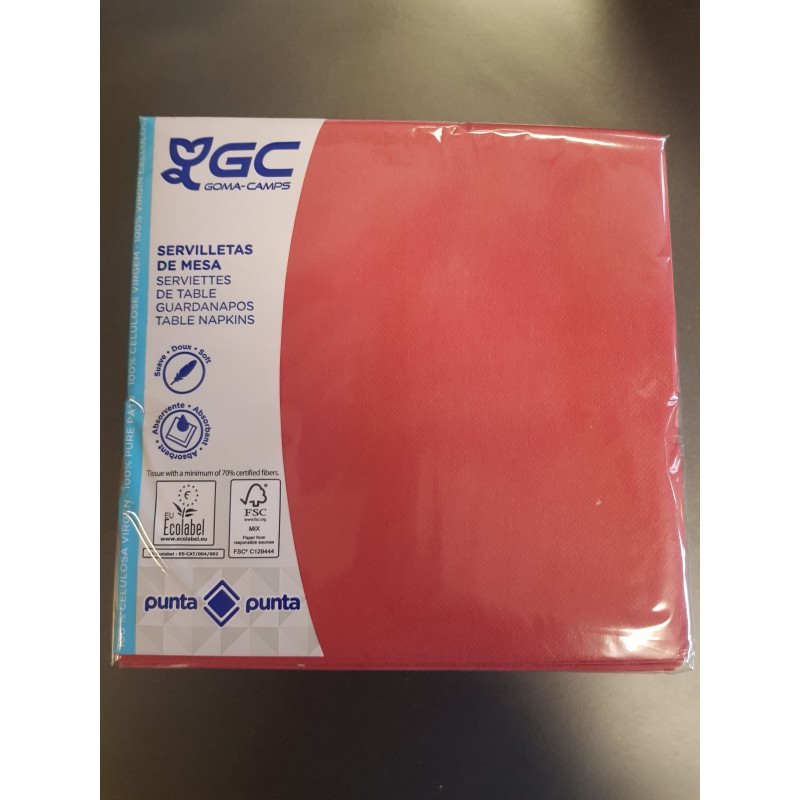 Serviette 2C Gc 40x40 Nature P&P Bordeau