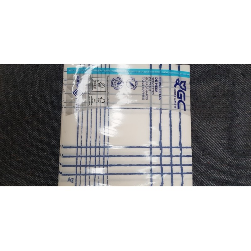 Serviette 2C Gc 40x40 P&P Nice Bleu