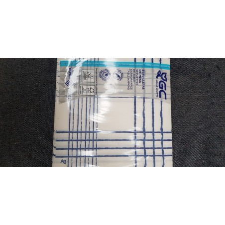 Serviette 2C Gc 40x40 P&P Nice Bleu