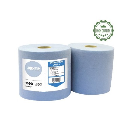 Rouleau industriel Eco Gaufré  2 plis bleu