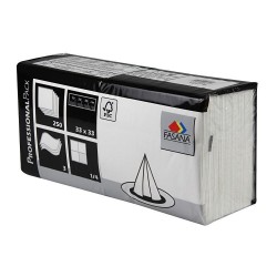 Serviettes de Table Fasana - Cellulose et Blanche - 3 couches - Pliées 1/4